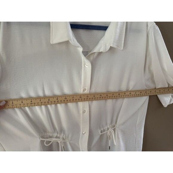 Calvin Klein women’s cinched button-down lightweight white blouse size XL - Picture 9 of 9